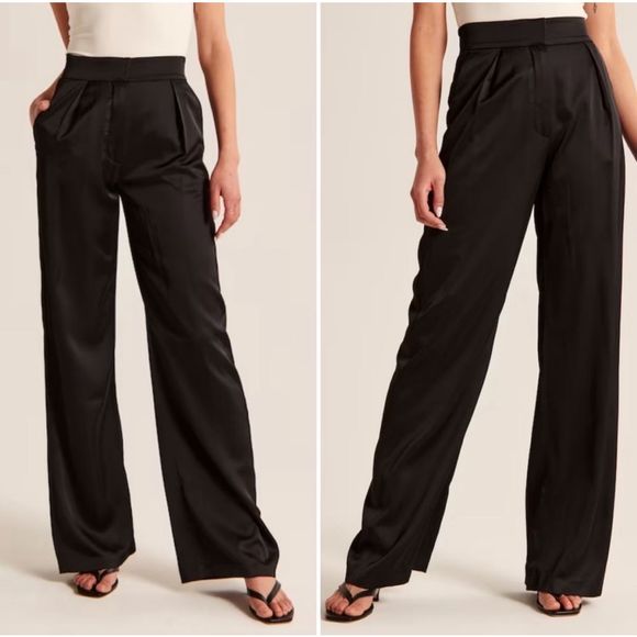Abercrombie & Fitch Satin Tailored Wide Leg Pant 31 | 12 - Picture 1 of 10